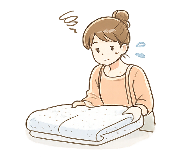 フトンがペシャンコ